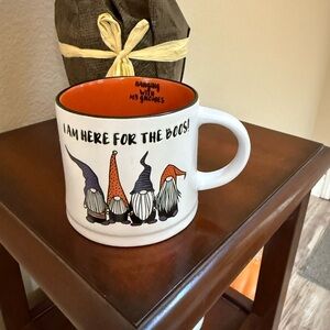 Halloween Gnome Mug - Orange and White “I Am Here For The Boos”